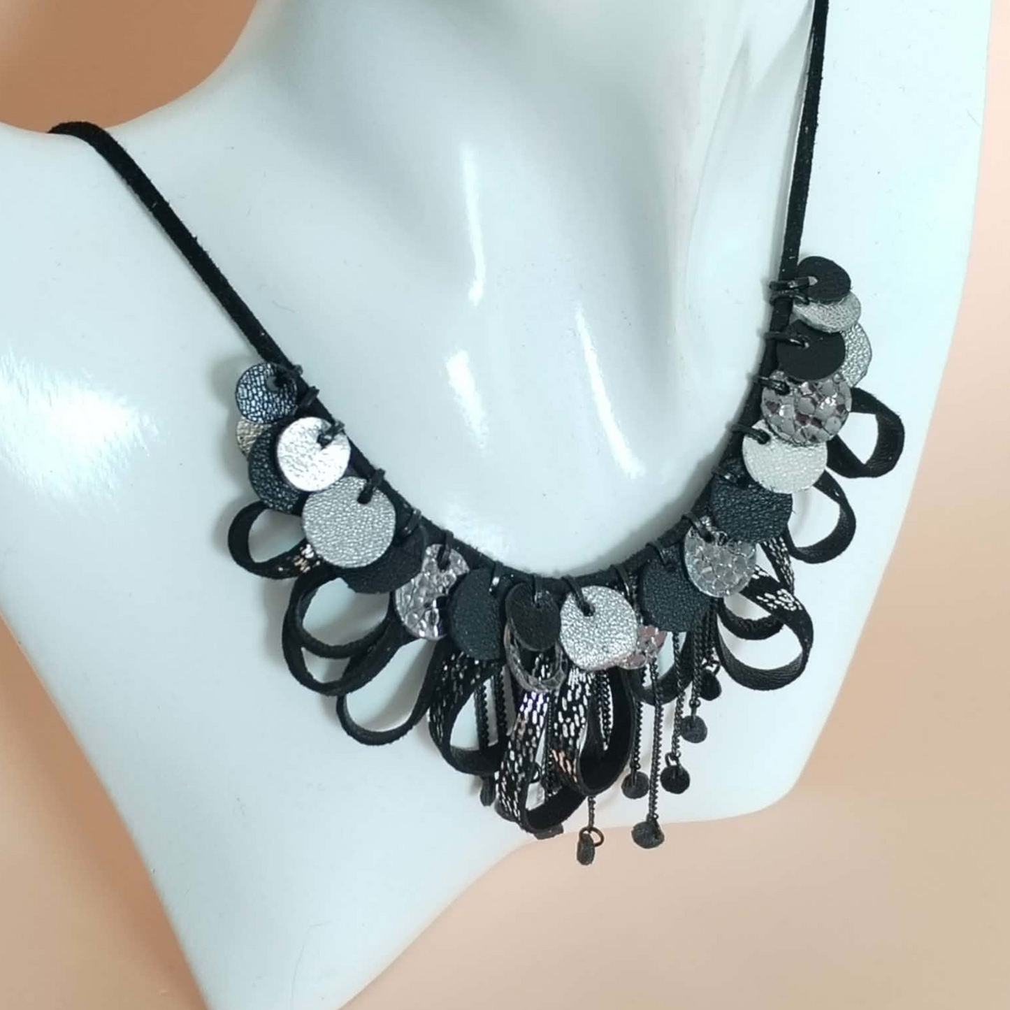 Night Sky - leather necklace