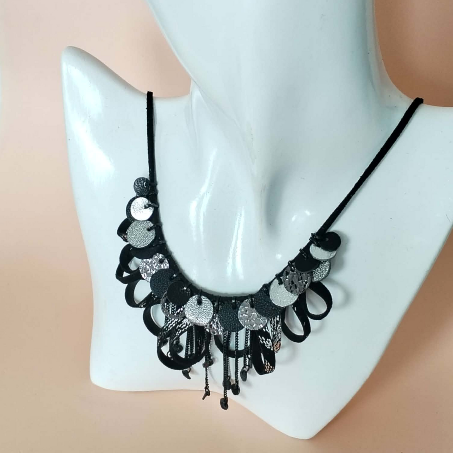 Night Sky - leather necklace