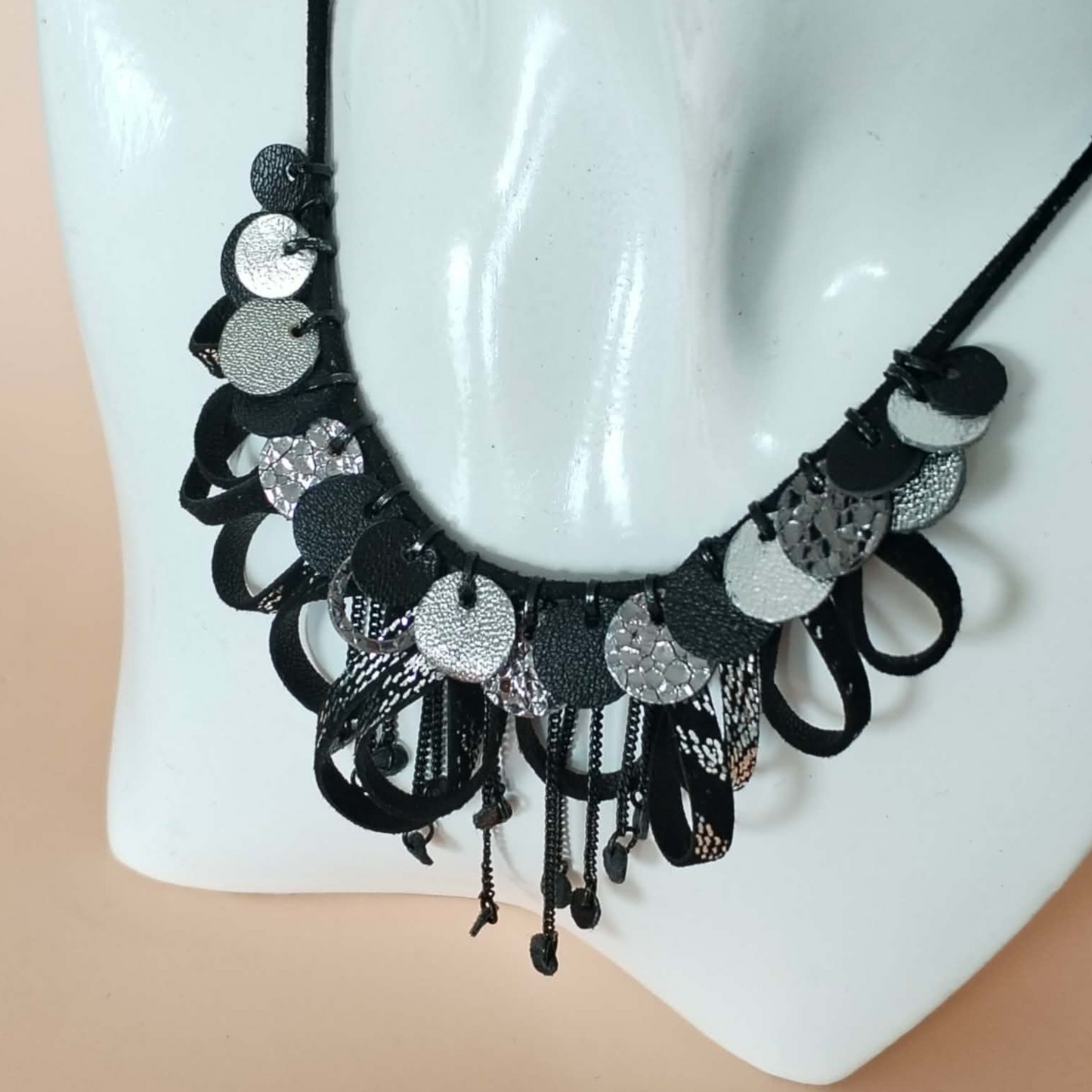 Night Sky - leather necklace