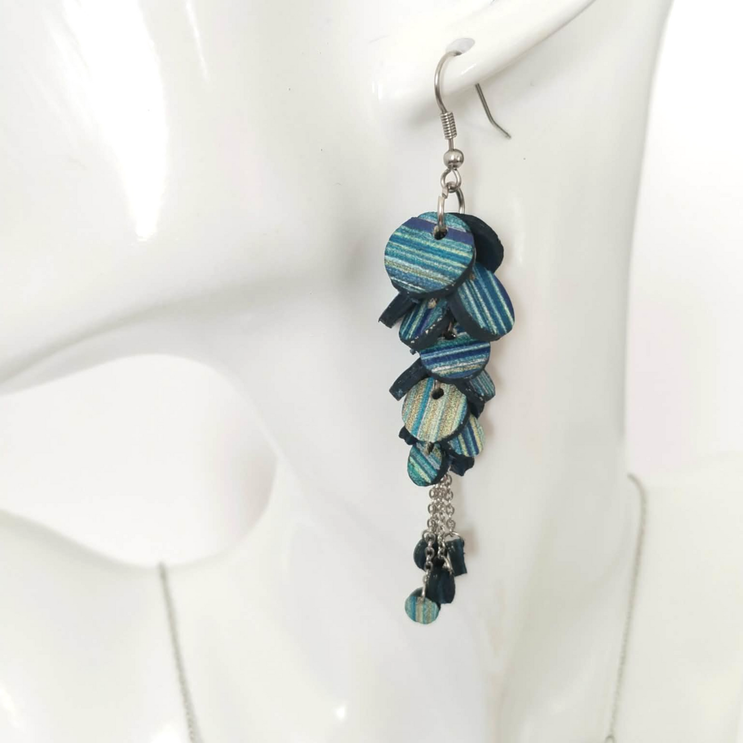 Blue Circles - set, earrings and necklace