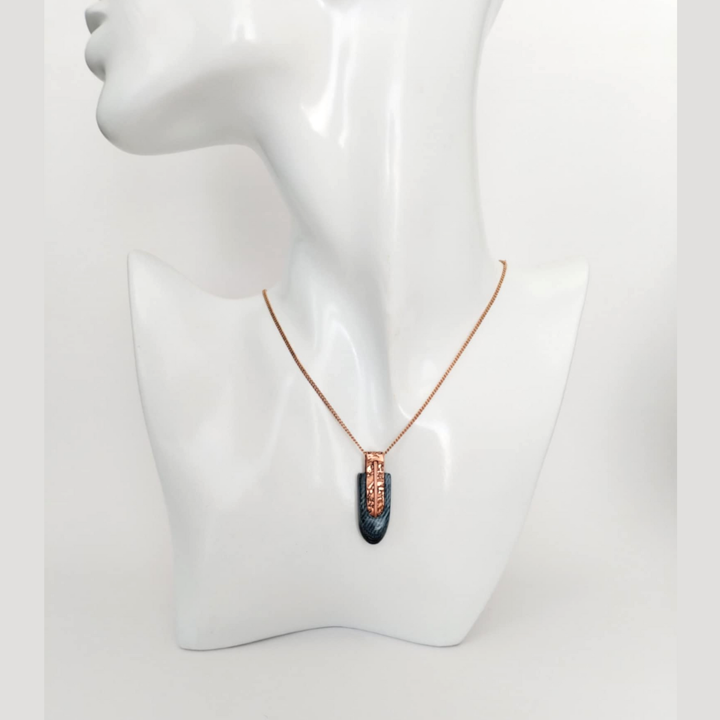 "The Copper Weave" -  Denim and Copper Necklace
