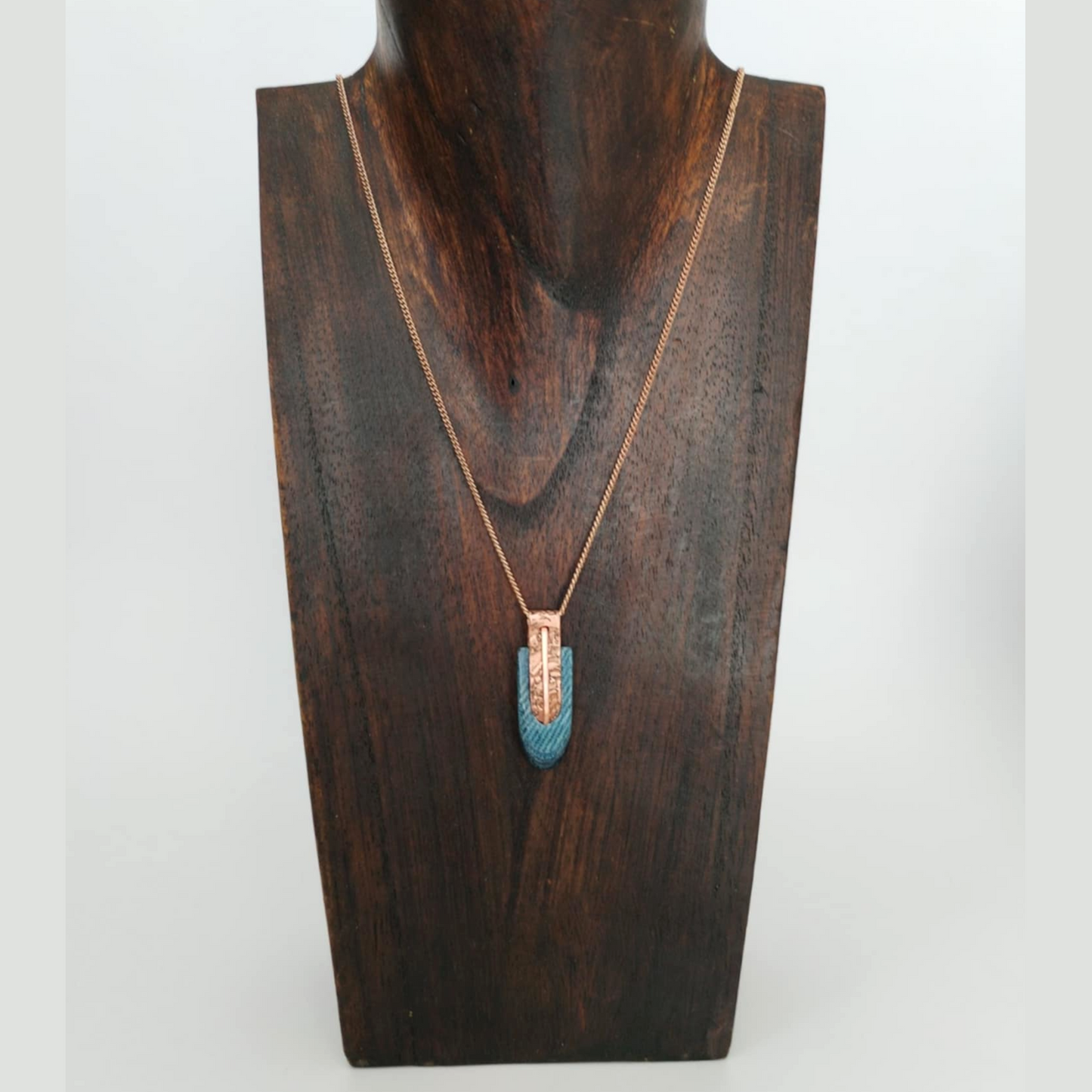 "The Copper Weave" -  Denim and Copper Necklace