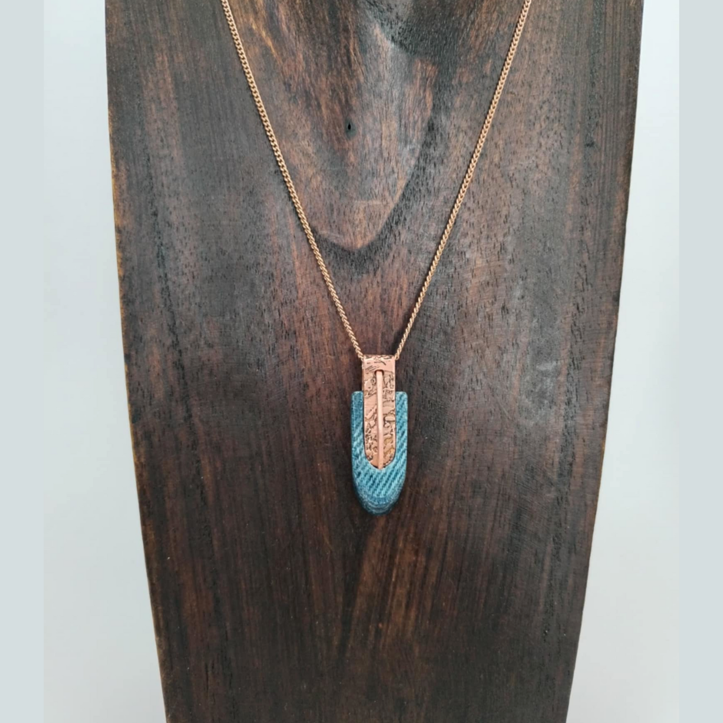 "The Copper Weave" -  Denim and Copper Necklace