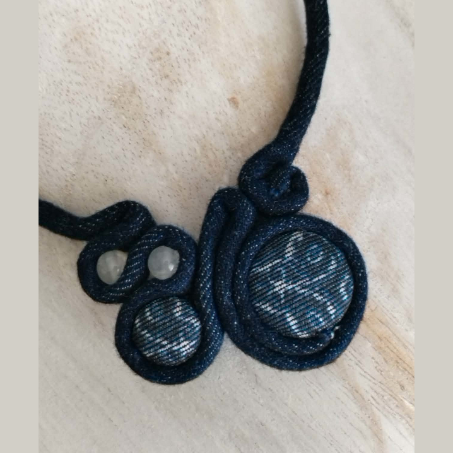 Denim & Selenite Necklace