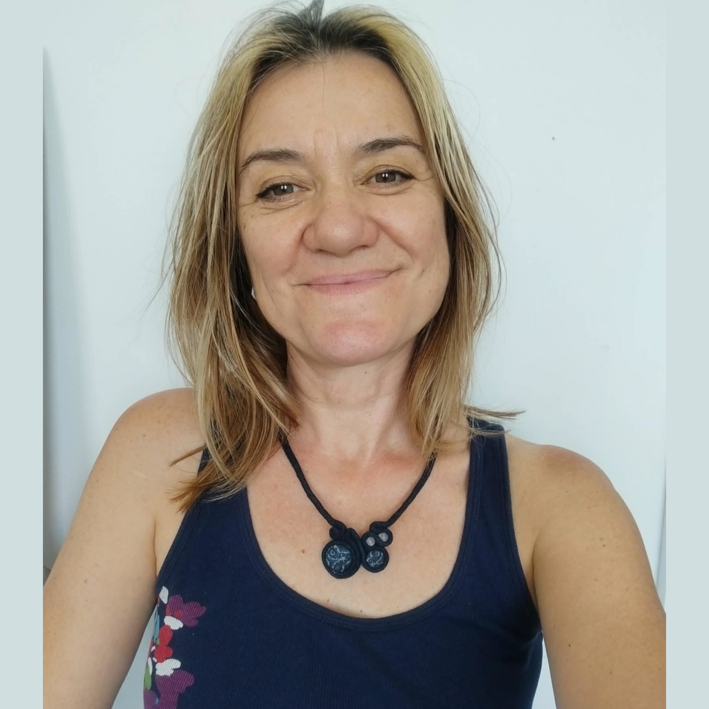 Denim & Selenite Necklace