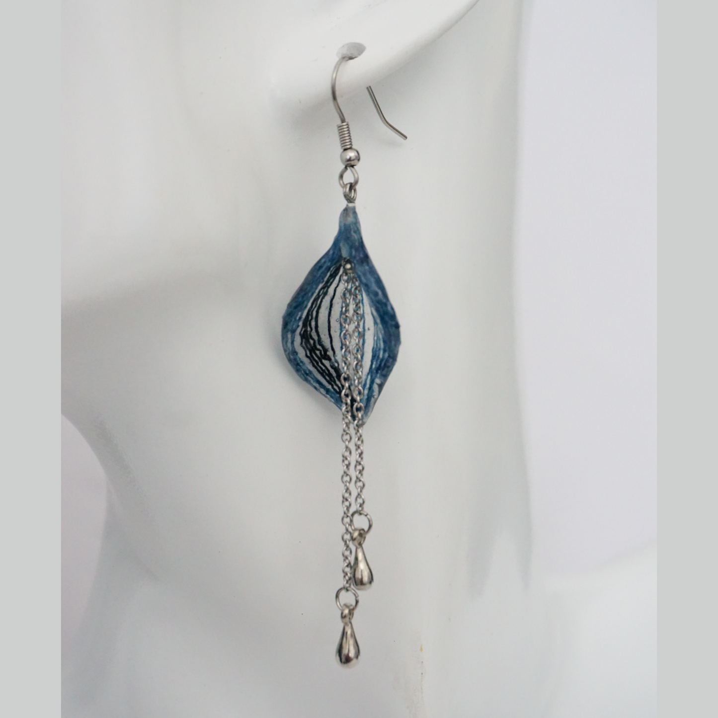Earrings -Denim with stainless steel