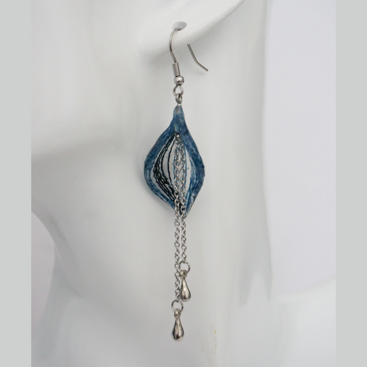 Earrings -Denim with stainless steel