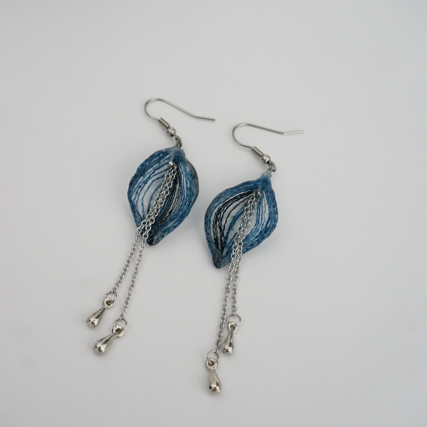 Earrings -Denim with stainless steel