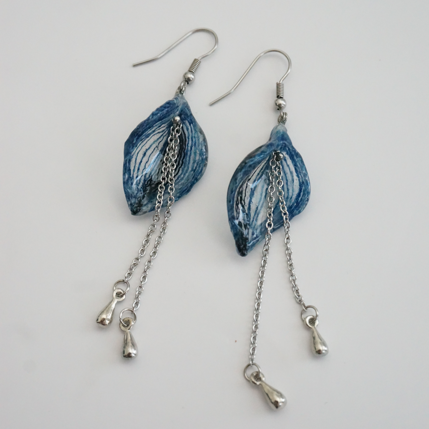 Earrings -Denim with stainless steel
