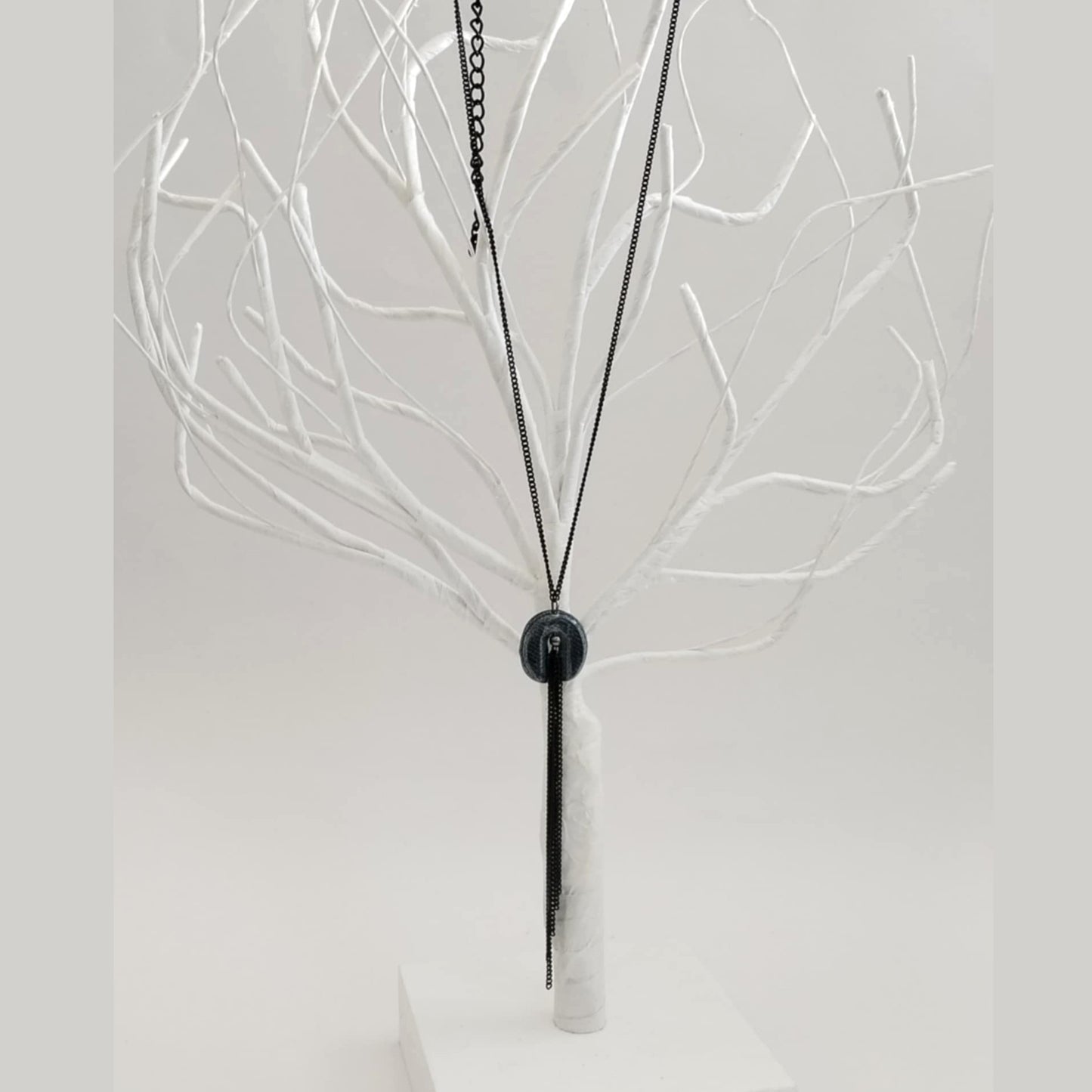 "Circle Stories"5 - Denim Necklace with fringes