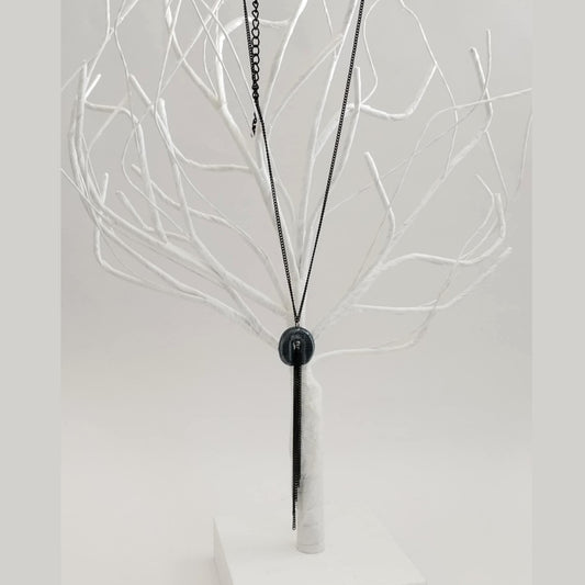 "Circle Stories"5 - Denim Necklace with fringes