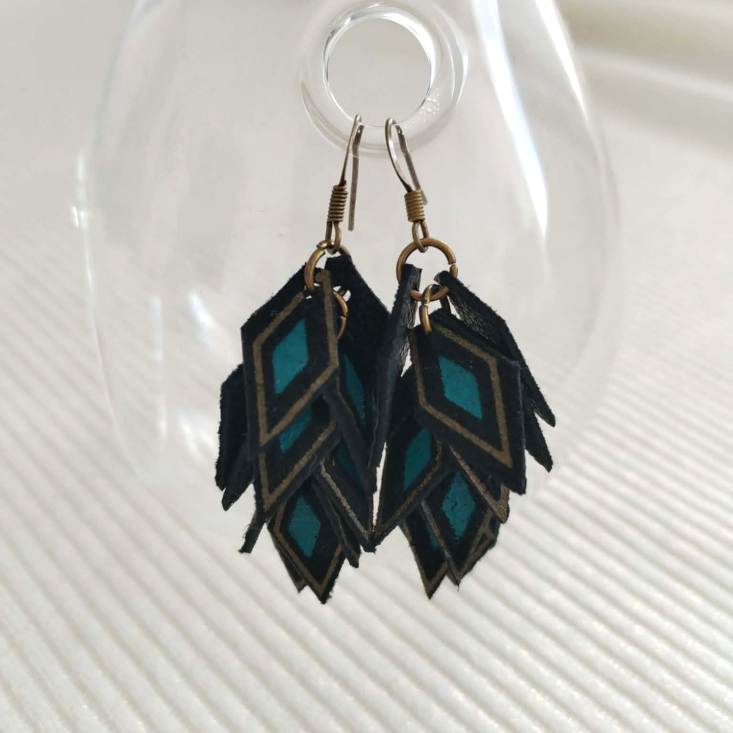 Leather Set - Earrings and necklace