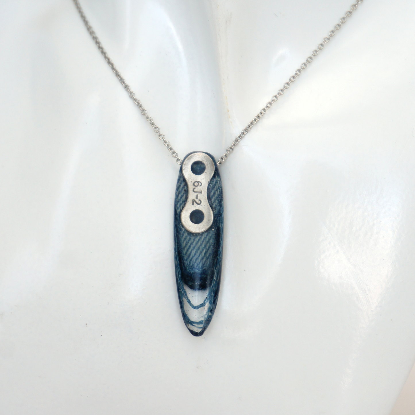 "Motion" - Denim and Motorcycle chain link necklace