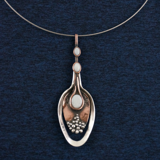 "Nature" necklace - sterling silver, copper and Opal