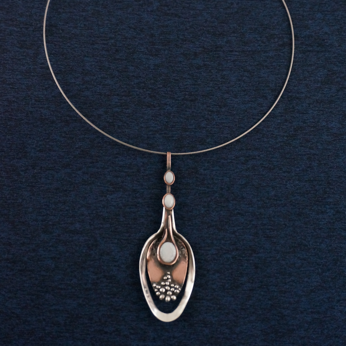 "Nature" necklace - sterling silver, copper and Opal