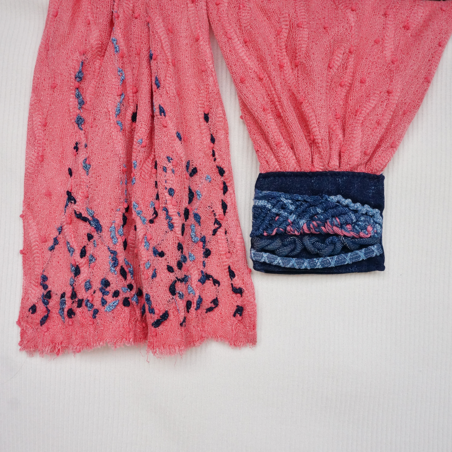 Pink Denim Whisper - Textile scarf