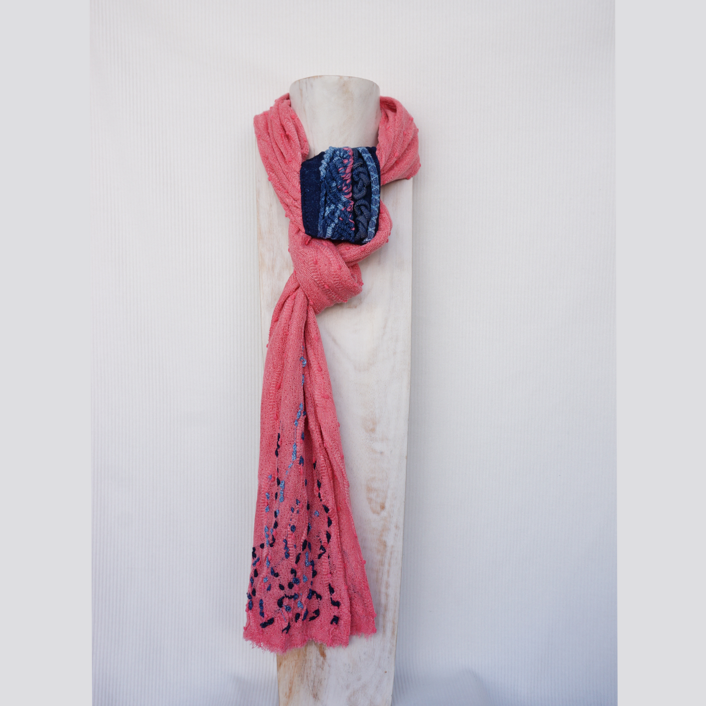 Pink Denim Whisper - Textile scarf