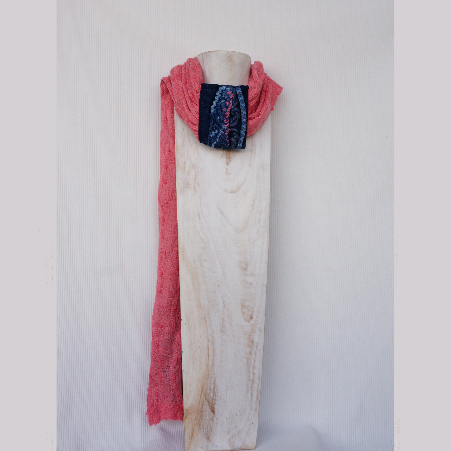 Pink Denim Whisper - Textile scarf