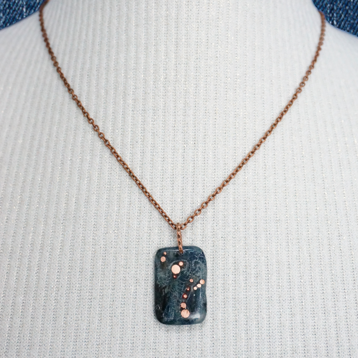 Denim and Copper Necklace