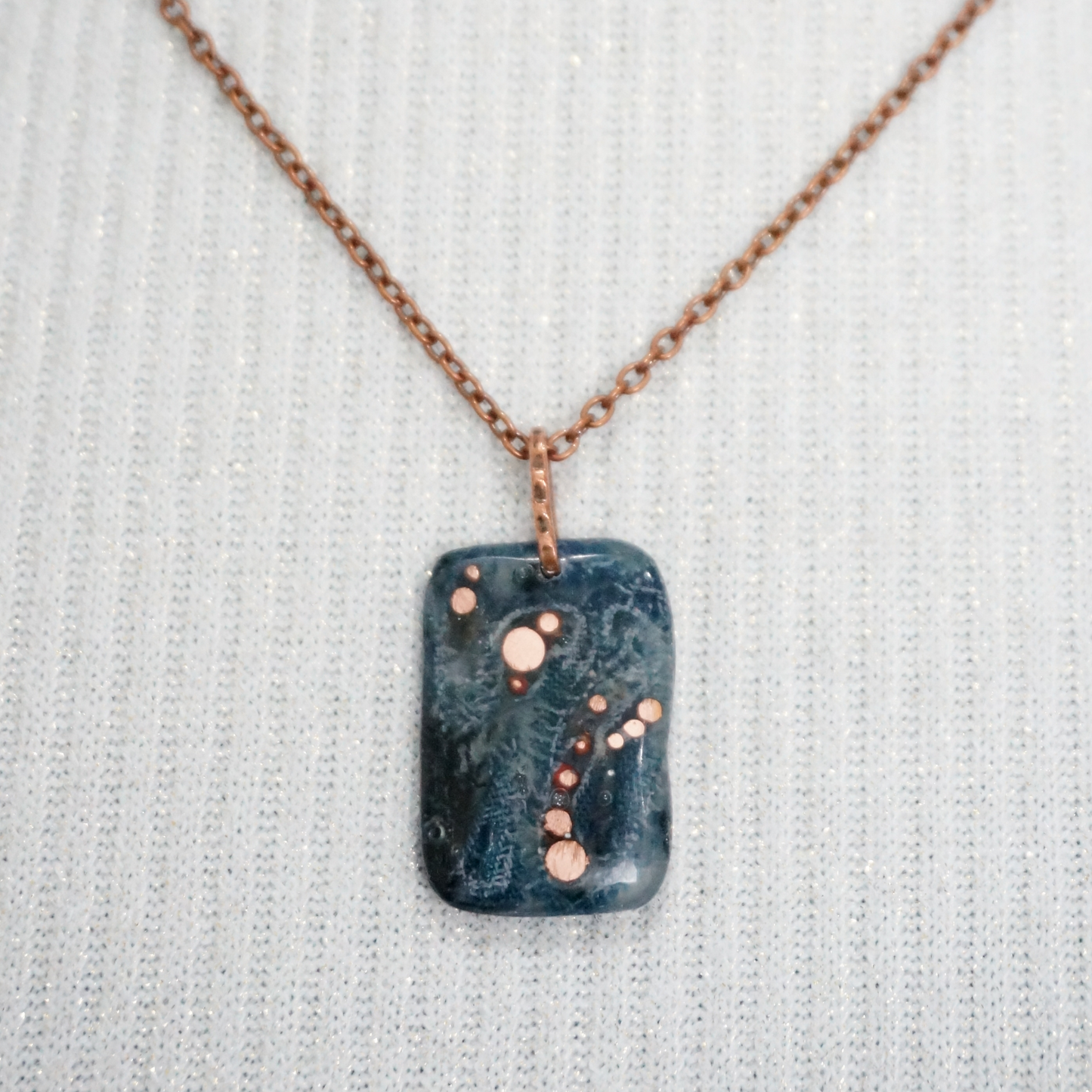 Denim and Copper Necklace