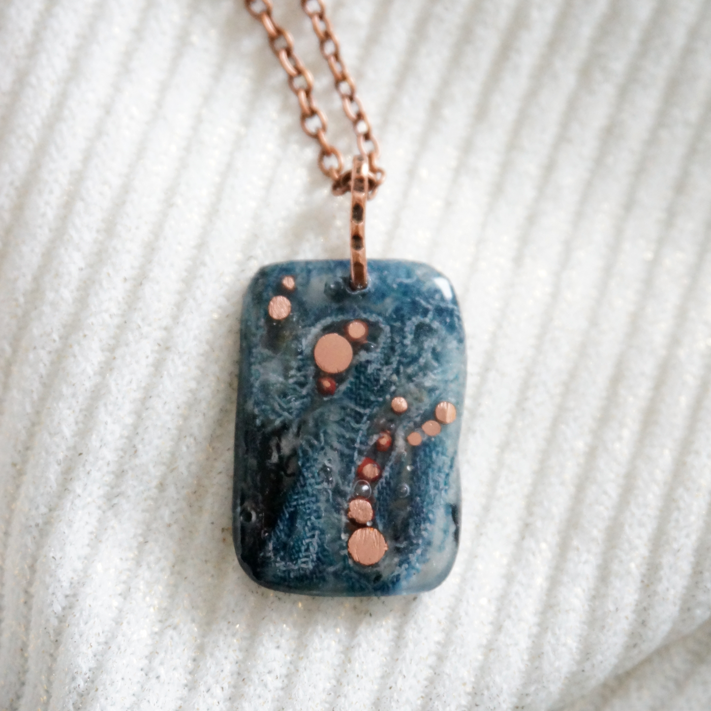 Denim and Copper Necklace