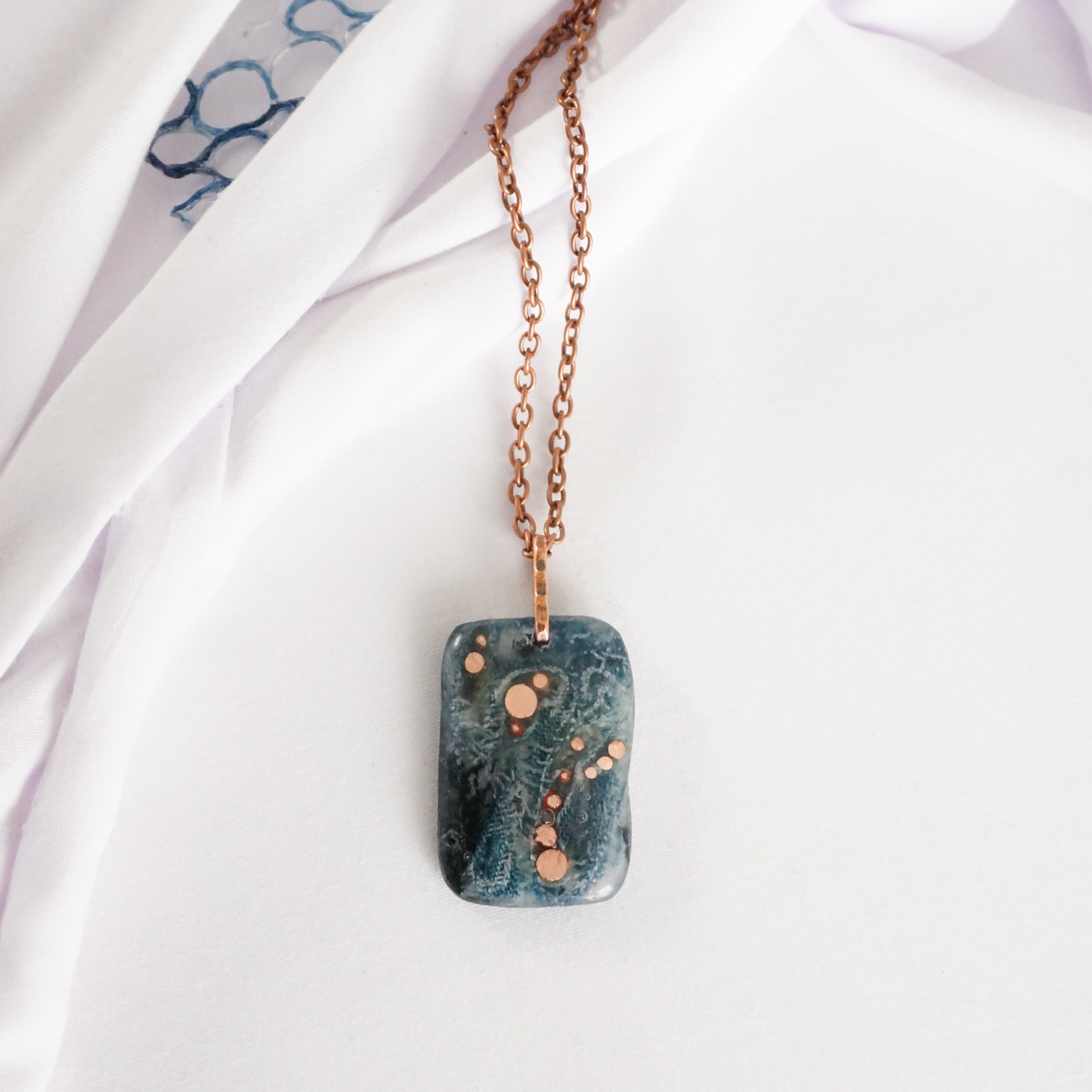 Denim and Copper Necklace