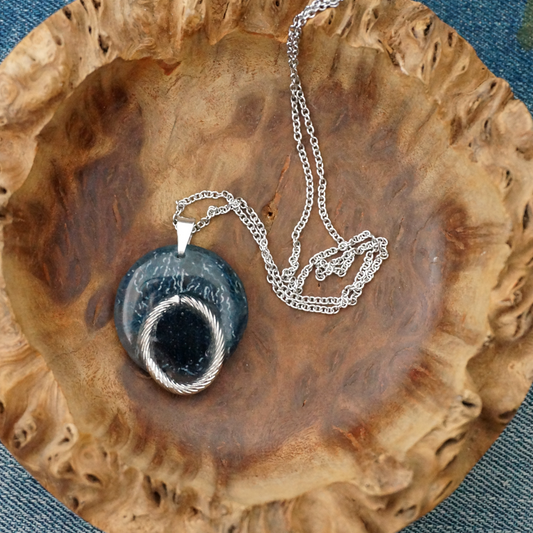 The Ring - Denim Necklace