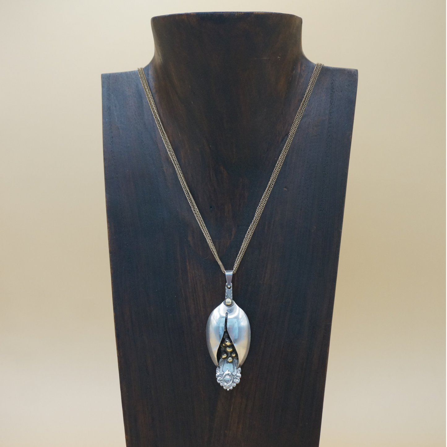 Flower - Necklace combination brass and EPNS spoon