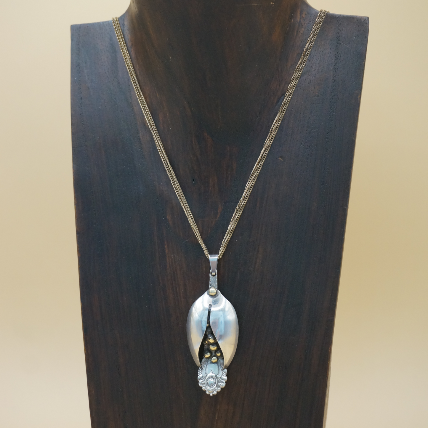 Flower - Necklace combination brass and EPNS spoon