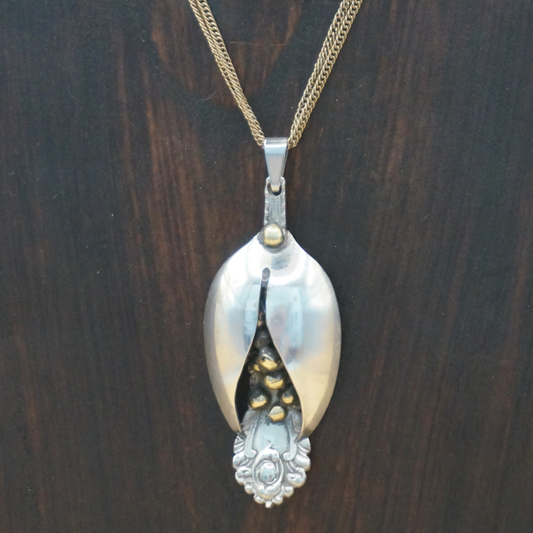 Flower - Necklace combination brass and EPNS spoon