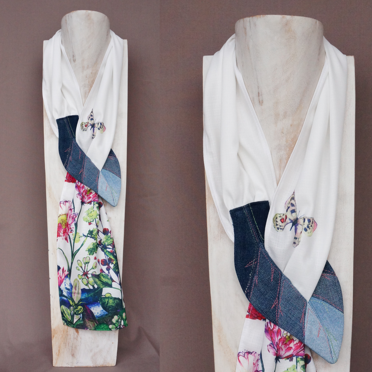 Butterfly in the  Garden - Textile Scarf Scarf